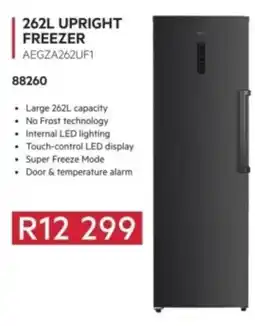 Hirsch's 262l upright freezer offer