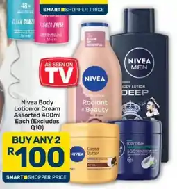 Pick n Pay Nivea Body Lotion or Cream Assorted offer