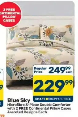 Pick n Pay Hypermarket Blue Sky Microfibre 3-Piece Double Comforter Assorted offer