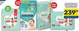 Pick n Pay Pampers Nappies or Pants Jumbo Pack or Premium Value Pack Assorted offer