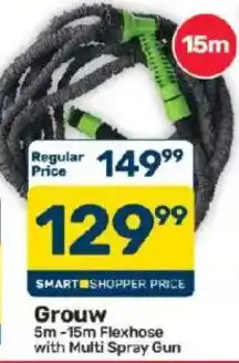 Pick n Pay Hypermarket Grouw 5m -15m Flexhose with Multi Spray Gun offer