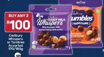 Cadbury Whispers or Tumbles Assorted