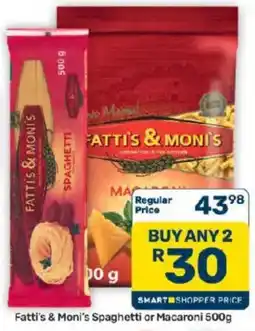 Pick n Pay Hypermarket Fatt's & Moni's Spaghetti or Macaroni offer