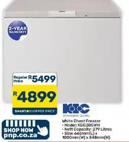 Pick n Pay Hypermarket KOC White Chest Freezer offer