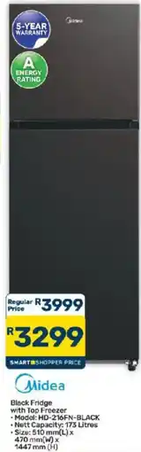 Pick n Pay Hypermarket Black Fridge with Top Freezer Midea offer