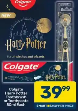 Pick n Pay Colgate Harry Potter Toothbrush or Toothpaste offer