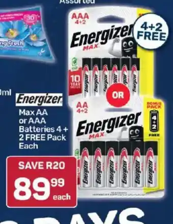 Energizer Max AA or AAA Batteries