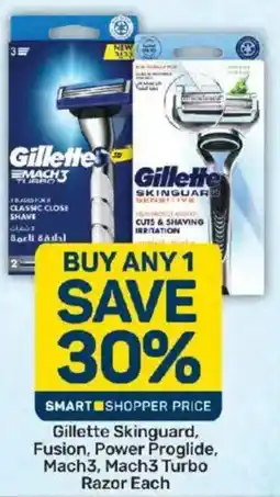 Pick n Pay Gillette Skinguard, Fusion, Power Proglide, Mach3, Mach3 Turbo Razor offer