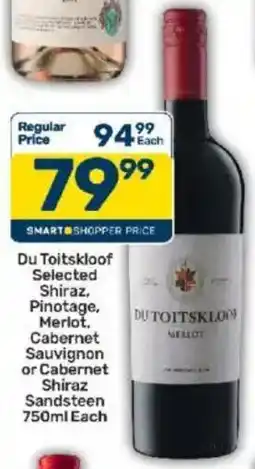 Pick n Pay Liquor Du Toitskloof Selected Shiraz, Pinotage, Merlot, Cabernet Sauvignon or Cabernet Shiraz Sandsteen offer