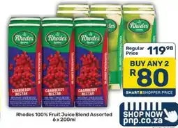 Pick n Pay Rhodes 100% Fruit Juice Blend Assorted offer
