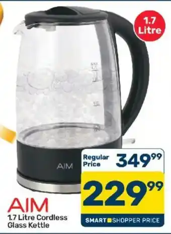 AIM 1.7 Litre Cordless Glass Kettle