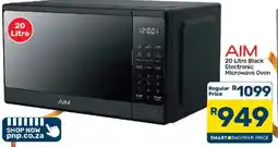 Pick n Pay AIM 20 Litre Black Electronic Microwave Oven offer