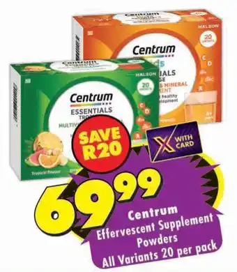 Centrum Effervescent Supplement Powders
