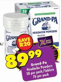 Shoprite Grand-Pa Headache Powders offer