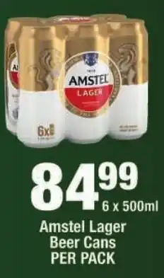 OK Liquor Amstel Lager Beer Cans offer