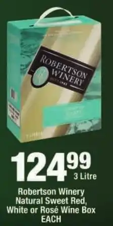 OK Liquor Robertson Winery Natural Sweet Red, White or Rosé Wine Box offer