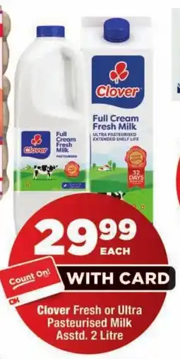 OK Foods Clover Fresh or Ultra Pasteurised Milk offer