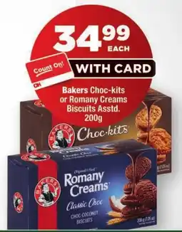 OK Foods Bakers Choc-kits or Romany Creams Biscuits offer