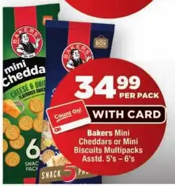 OK Foods Bakers Mini Cheddars or Mini Biscuits Multipacks offer