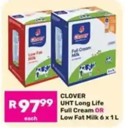 Game CLOVER UHT Long Life Full Cream OR Low Fat Milk offer