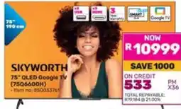 Game SKYWORTH 75" QLED Google TV offer