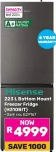Game Hisense 223 L Bottom Mount Freezer Fridge offer