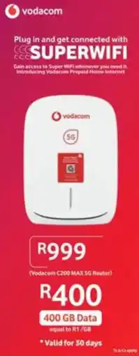 Game Vodacom C200 MAX 5G Router offer