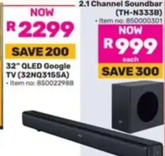 Game 2.1 Channel Soundbar (TH-N333B) offer