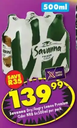 Shoprite Liquor Savanna Dry/Angry Lemon Premium Cider offer