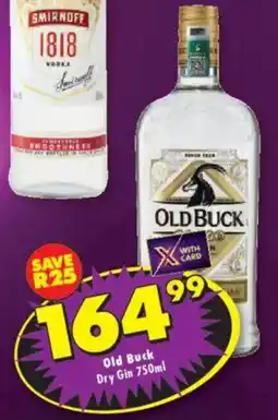 Shoprite Liquor Old Buck Dry Gin offer