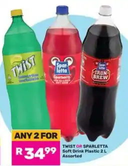 Game TWIST OR SPARLETTA Soft Drink Plastic 2 L Assorted offer