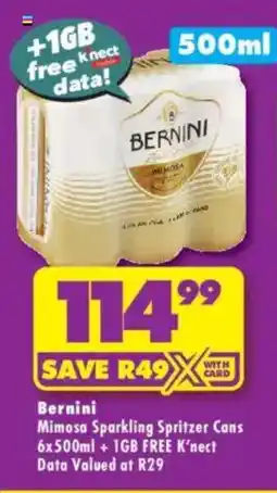 Shoprite Liquor Bernini Mimosa Sparkling Spritzer Cans offer
