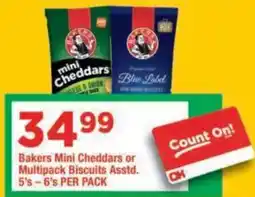 OK Grocer Bakers Mini Cheddars or Multipack Biscuits Assorted offer