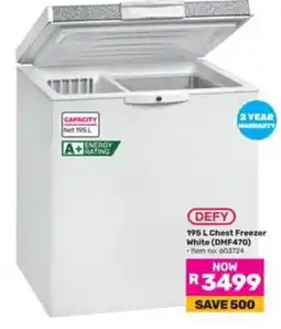 Game DEFY 195 L Chest Freezer White offer