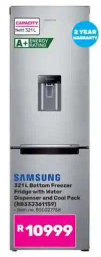 Game SAMSUNG 321 L Bottom Freezer Fridge with Water Dispenser and Cool Pack offer