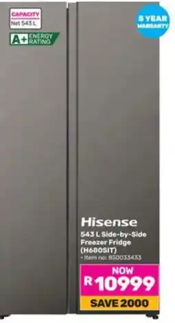 Game Hisense 543 L Side-by-Side Freezer Fridge offer