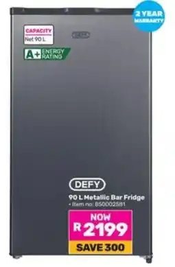 Game DEFY 90 L Metallic Bar Fridge offer