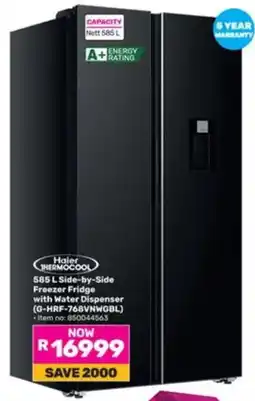 Game Haier THERMOCOOL 585 L Side-by-Side Freezer Fridge with Water Dispenser offer