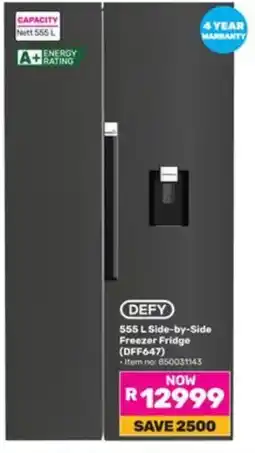 Game DEFY 555 L Side-by-Side Freezer Fridge offer