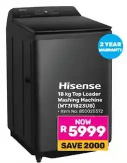 Game Hisense 18 kg Top Loader Washing Machine offer