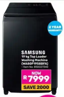 Game SAMSUNG 19 kg Top Loader Washing Machine offer