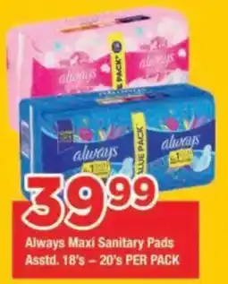 OK Grocer Always Maxi Sanitary Pads offer