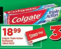 OK Grocer Colgate Triple Action Toothpaste offer