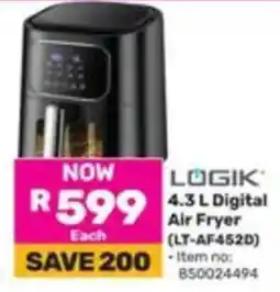 Game LOGIK 4.3 L Digital Air Fryer offer