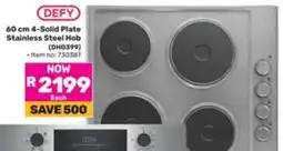 Game DEFY 60 cm 4-Solid Plate Stainless Steel Hob offer