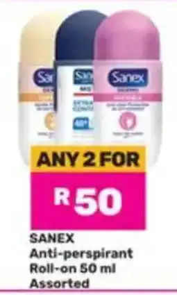 Game SANEX Anti-perspirant Roll-on Assorted offer