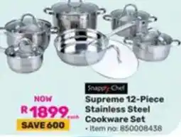 Game Snappy Chef Supreme 12-Piece Stainless Steel Cookware Set offer