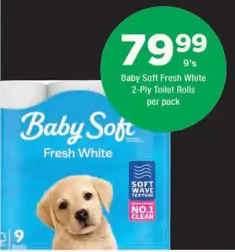 Baby Soft Fresh White 2-Ply Toilet Rolls
