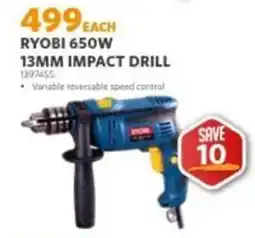 BUCO RYOBI 650W 13MM IMPACT DRILL offer