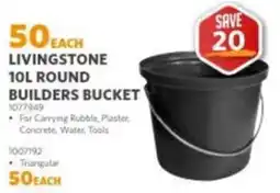 BUCO Livingstone 10L Round Builders Bucket offer